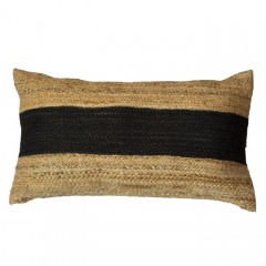 BLACK NATURAL JUTA CUSHION     - CUSHIONS